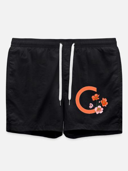 C avec fleurs - Short de bain - noir