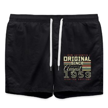 August 1958 Retro August 1958 August 1958 Anniversary - Swim Trunks - black - Front - AI Model Male 185 light (185cm)