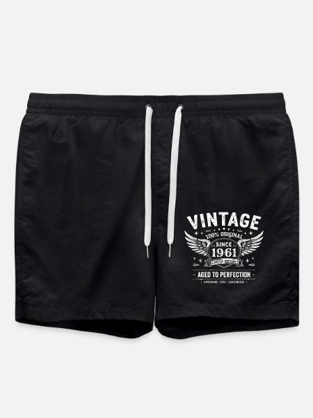 1961 Vintage 1961 64e Anniversaire 1961 Rétro 1961 - Short de bain - noir