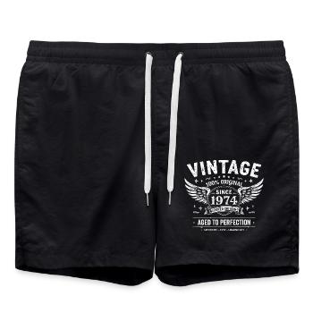 1974 Vintage 1974 51e Anniversaire 1974 Rétro 1974 - Short de bain - noir - Devant - AI Model Male 185 light (185cm)