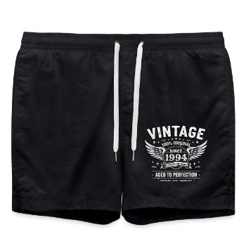 1994 Jahrgang 1994 31. Jubiläum 1994 Retro 1994 - Badeshorts - Schwarz - Vorne - AI Model Male 185 light (185cm)