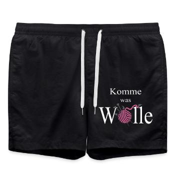 Wolle - Badeshorts - Schwarz - Vorne - AI Model Male 185 light (185cm)