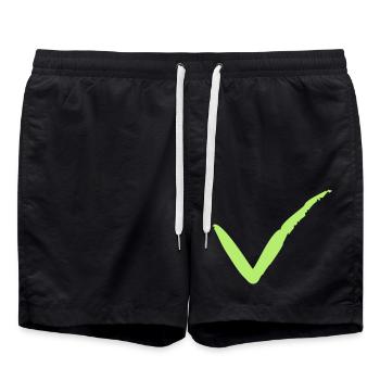 Stroke of the brush hook - Swim Trunks - black - Front - AI Model Male 185 light (185cm)