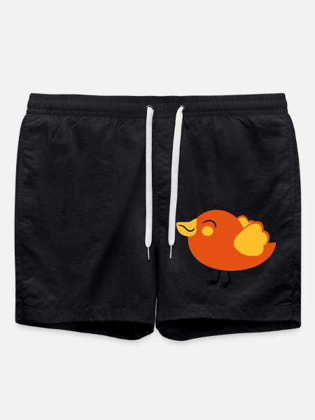 small nice voegelchen spatz - Swim Trunks - black