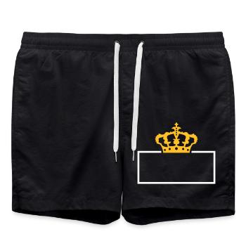 Shield king crown - Swim Trunks - black - Front - AI Model Male 185 light (185cm)
