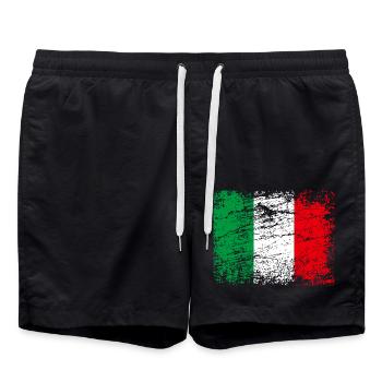 Italienische Flagge im Vintage-Stil - Badeshorts - Schwarz - Vorne - AI Model Male 185 light (185cm)