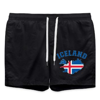Carte du drapeau de l’Islande - Short de bain - noir - Devant - AI Model Male 185 light (185cm)
