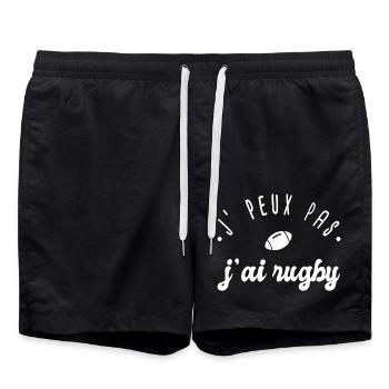 J'peux pas j'ai rugby cadeau humour Rugby joueur - Short de bain - noir - Devant - AI Model Male 185 light (185cm)