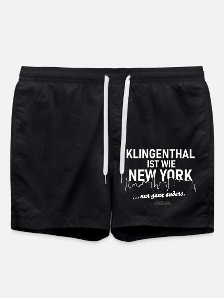 Klingenthal 😃 ist wie New York Spruch - Badeshorts - Schwarz