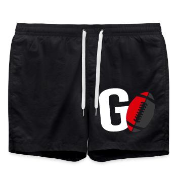 go rugby supporter player rugby toulouse - Badeshorts - Schwarz - Vorne - AI Model Male 185 light (185cm)