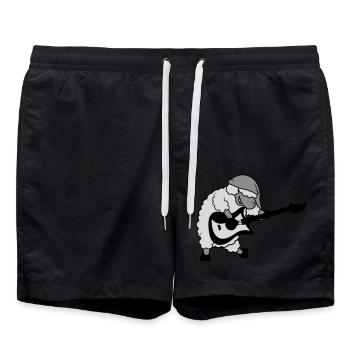 Le mouton joue E - Short de bain - noir - Devant - AI Model Male 185 light (185cm)
