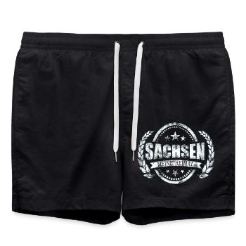 Meine Heimat ist Sachsen - Badeshorts - Schwarz - Vorne - AI Model Male 185 light (185cm)