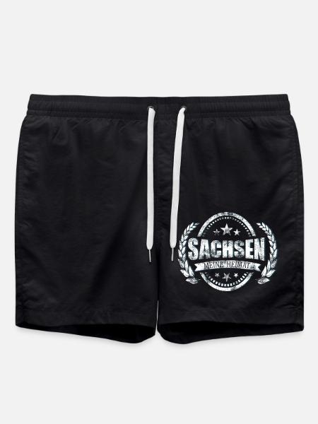 Meine Heimat ist Sachsen - Badeshorts - Schwarz