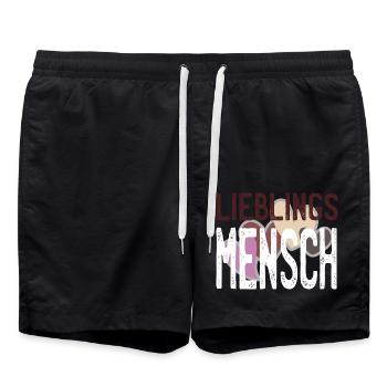LieblingsMensch - Badeshorts - Schwarz - Vorne - AI Model Male 185 light (185cm)