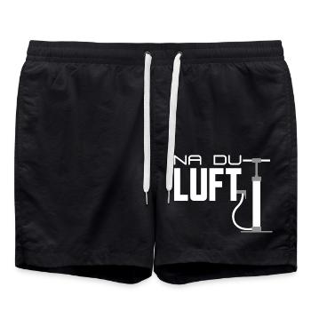 Aufgepumpt Fitness Sport Lustig Lustiges Design - Badeshorts - Schwarz - Vorne - AI Model Male 185 light (185cm)