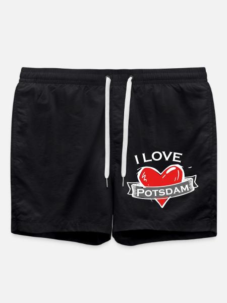 Potsdam - Ich liebe Stadtnamen in Tattoo Stil - Badeshorts - Schwarz