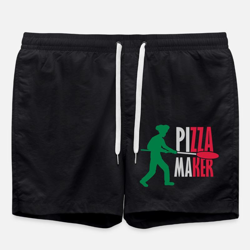 Pizza Maker Pizza Pusher - Swim Trunks - black