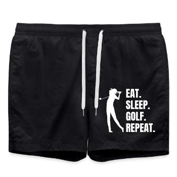 Golf Golfer Saying Golf Club Golf Ball - Swim Trunks - black - Front - AI Model Male 185 light (185cm)