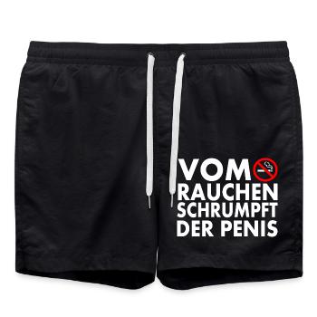 Vom rauchen schrumpft der penis - Badeshorts - Schwarz - Vorne - AI Model Male 185 light (185cm)