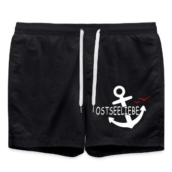 Ostseeliebe - Der verlorene Anker - Badeshorts - Schwarz - Vorne - AI Model Male 185 light (185cm)