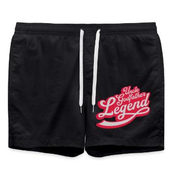 Uncle Godfather Legend Zitat - Badeshorts - Schwarz - Vorne - AI Model Male 185 light (185cm)