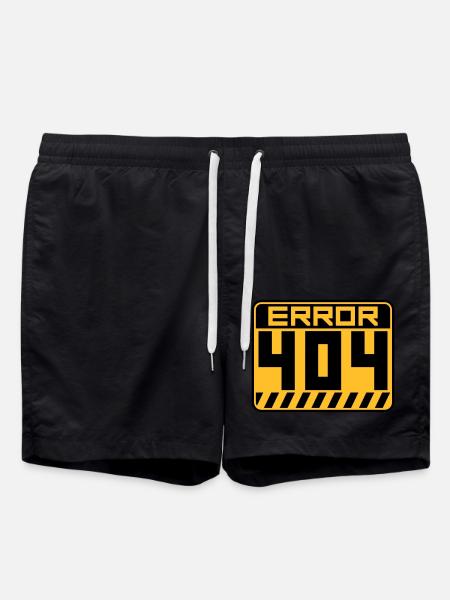 Error 404 Shield Warning - Swim Trunks - black