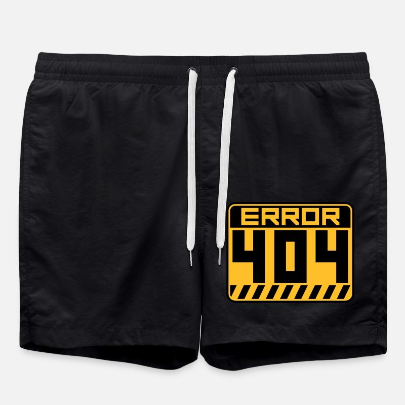 Error 404 Shield Warning - Swim Trunks - black