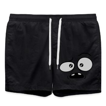 Visage comique confus sceptique - Short de bain - noir - Devant - AI Model Male 185 light (185cm)