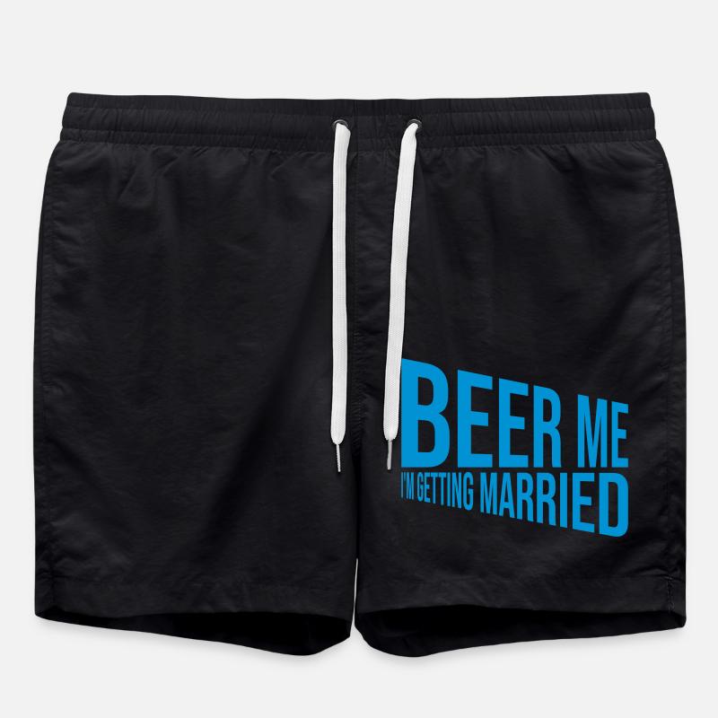 Beer Me Getting Married - Swim Trunks - black