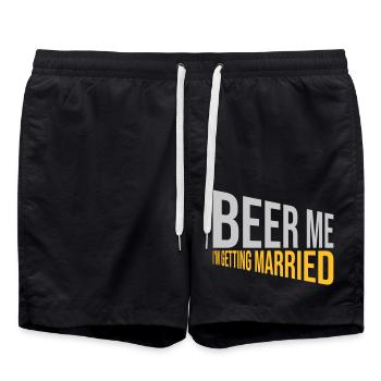 Beer Me Getting Married - Swim Trunks - black - Front - AI Model Male 185 light (185cm)