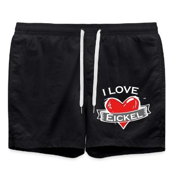 Eickel - Ich liebe Stadtnamen in Tattoo Stil - Badeshorts - Schwarz - Vorne - AI Model Male 185 light (185cm)