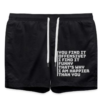 You find it offensive - Badeshorts - Schwarz - Vorne - AI Model Male 185 light (185cm)