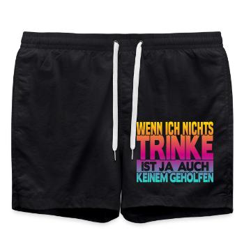 When I don't drink anything - Swim Trunks - black - Front - AI Model Male 185 light (185cm)