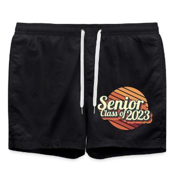 Senior Class Of 2023 Retro Graduation Party Gift - Swim Trunks - black - Front - AI Model Male 185 light (185cm)