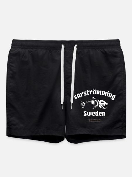 Surströmming Sweden skeletonized herring - Swim Trunks - black
