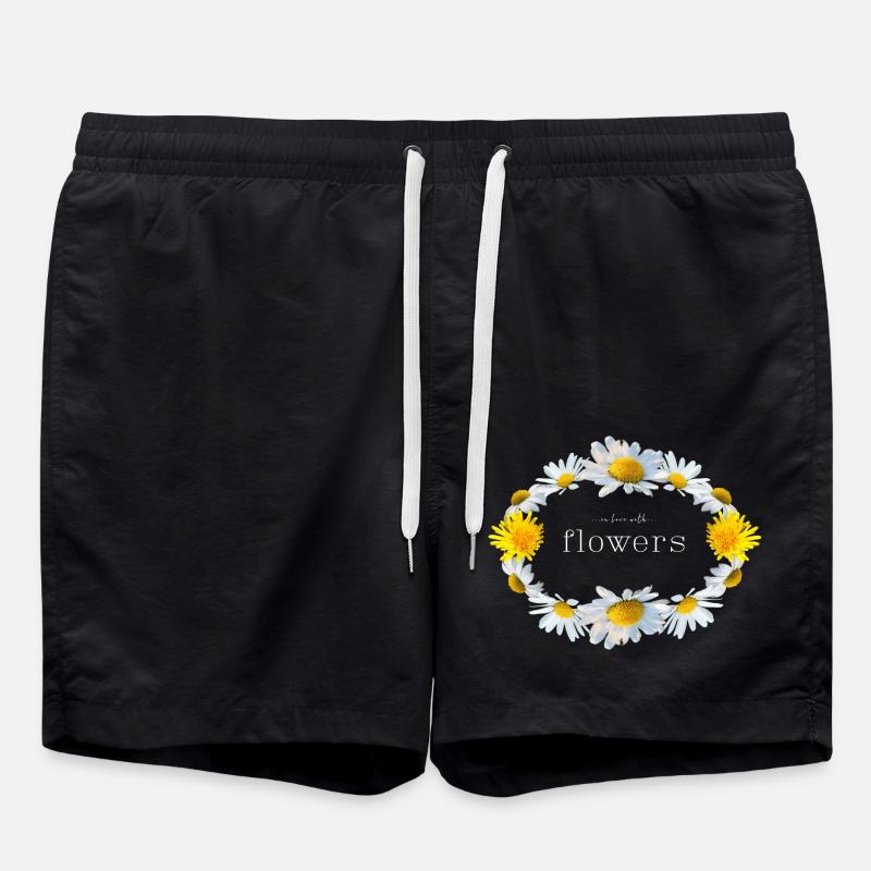 Flowers - Swim Trunks - black