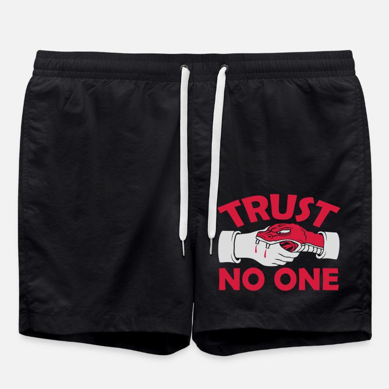 trust no one quote - Swim Trunks - black