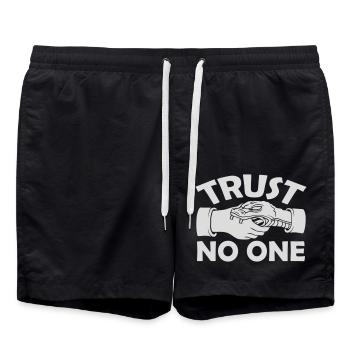 trust no one Zitat - Badeshorts - Schwarz - Vorne - AI Model Male 185 light (185cm)