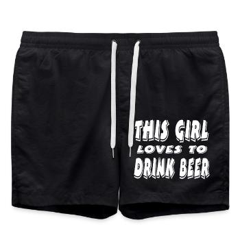 Bier - Badeshorts - Schwarz - Vorne - AI Model Male 185 light (185cm)