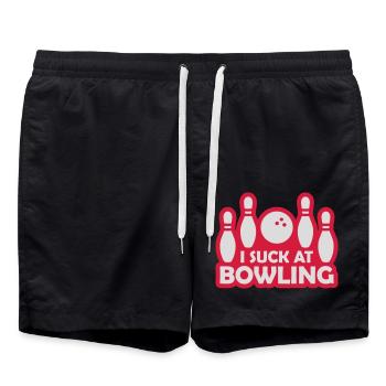 I suck at bowling - Swim Trunks - black - Front - AI Model Male 185 light (185cm)