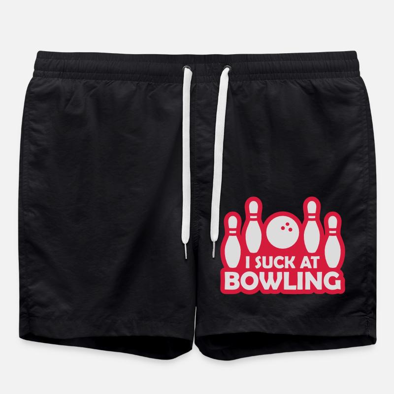I suck at bowling - Swim Trunks - black