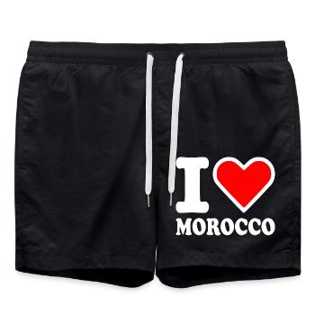 I love morocco - Short de bain - noir - Devant - AI Model Male 185 light (185cm)