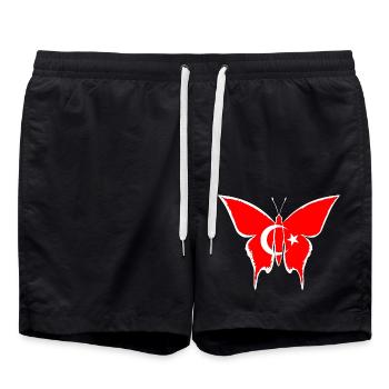 Turkey Flag Butterfly - Swim Trunks - black - Front - AI Model Male 185 light (185cm)