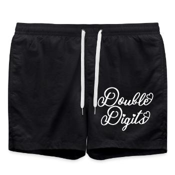 Cadeau de 10e anniversaire, 10 ans, pour garçons et filles - Short de bain - noir - Devant - AI Model Male 185 light (185cm)