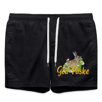 God Paske Frohe Ostern - Badeshorts - Schwarz - Vorne - AI Model Male 185 light (185cm)