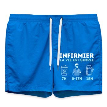 Infirmier la vie est simple 2 - Short de bain - cobalt blue - Devant