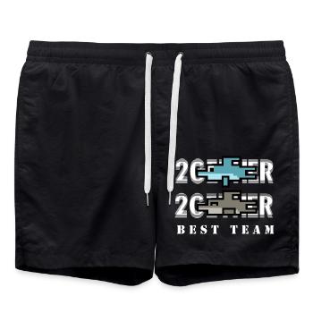 Delphin-Mannschaft - Badeshorts - Schwarz - Vorne - AI Model Male 185 light (185cm)