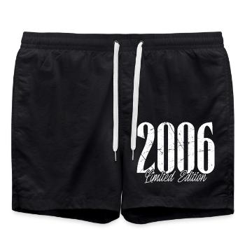 18th Birthday 2006 Year of Birth - Swim Trunks - black - Front - AI Model Male 185 light (185cm)