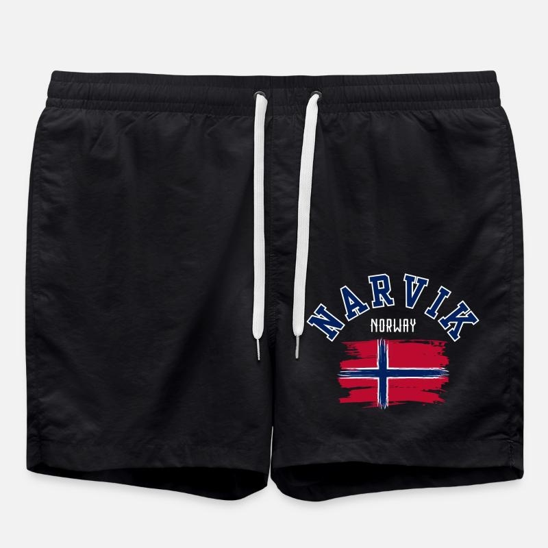 Narvik, Norwegen - Badeshorts - Schwarz