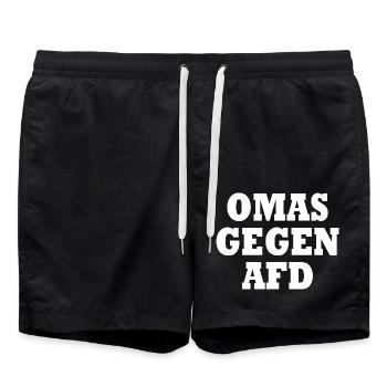 Omas gegen afd - Badeshorts - Schwarz - Vorne - AI Model Male 185 light (185cm)